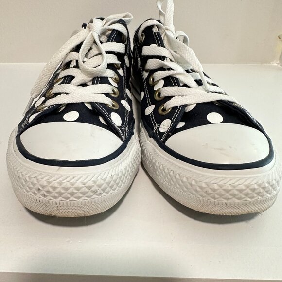 Converse Chuck Taylor All Star Low Top Navy Polka Dot Sneakers Womens Size 7 - Picture 7 of 12